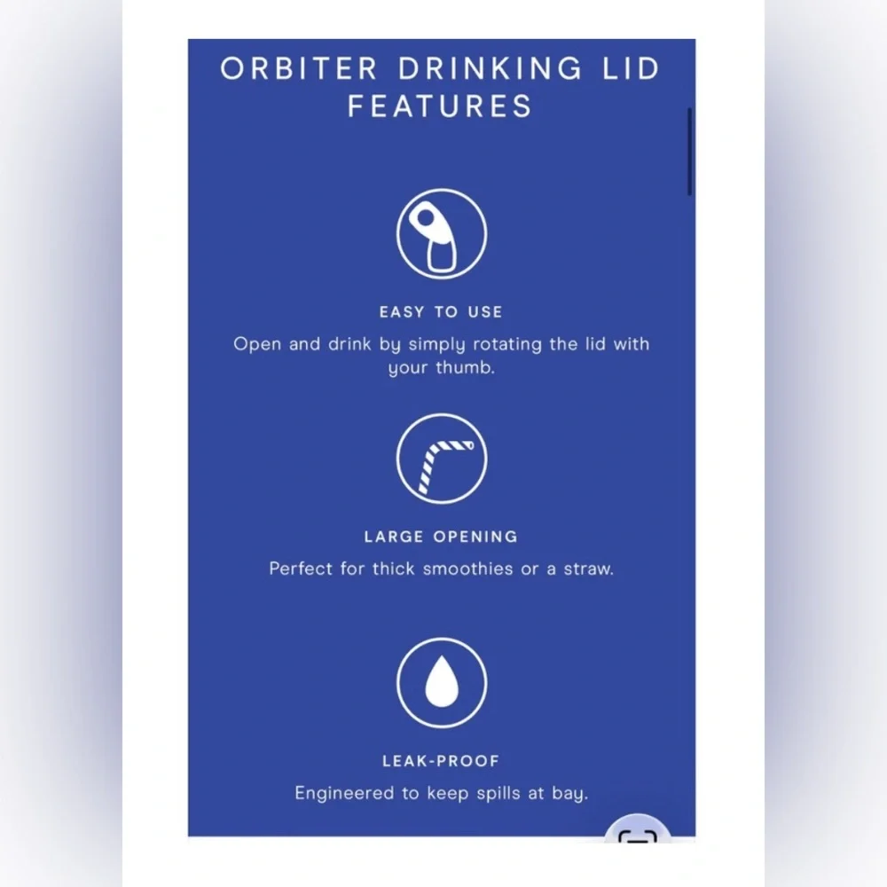 New In Box BlendJet‎ Orbiter Drinking Lid - Gray